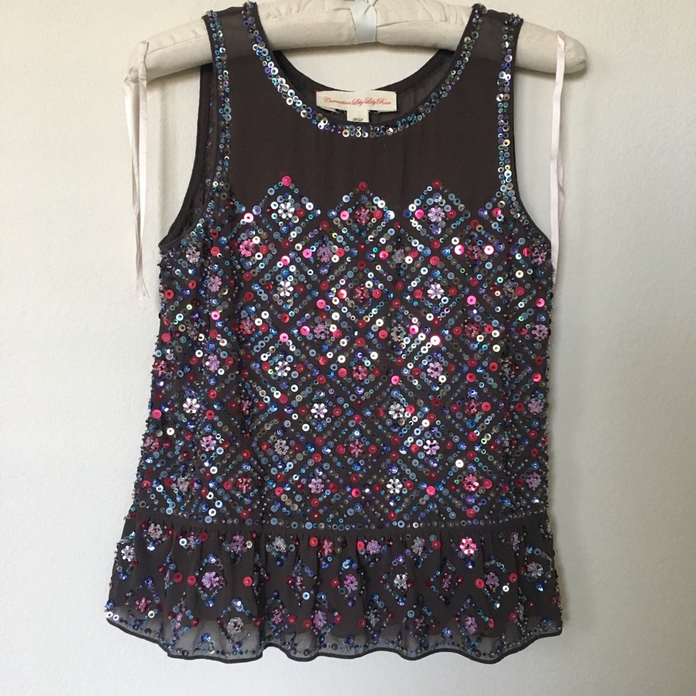 Anthropologie Beaded Top